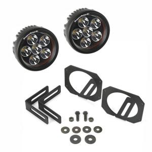 3.5″ LED FOG LIGHTS AND MOUNT KIT, ROUND – BLACK for Jeep JK 07-18
