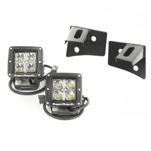 Windshield Bracket LED Kit, Black, Square for Jeep JK 07-16