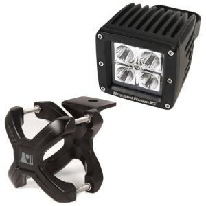 SMALL 3″ SQUARE LED LIGHT WITH SMOOTH BLACK X-CLAMP – 1 SET – KIT