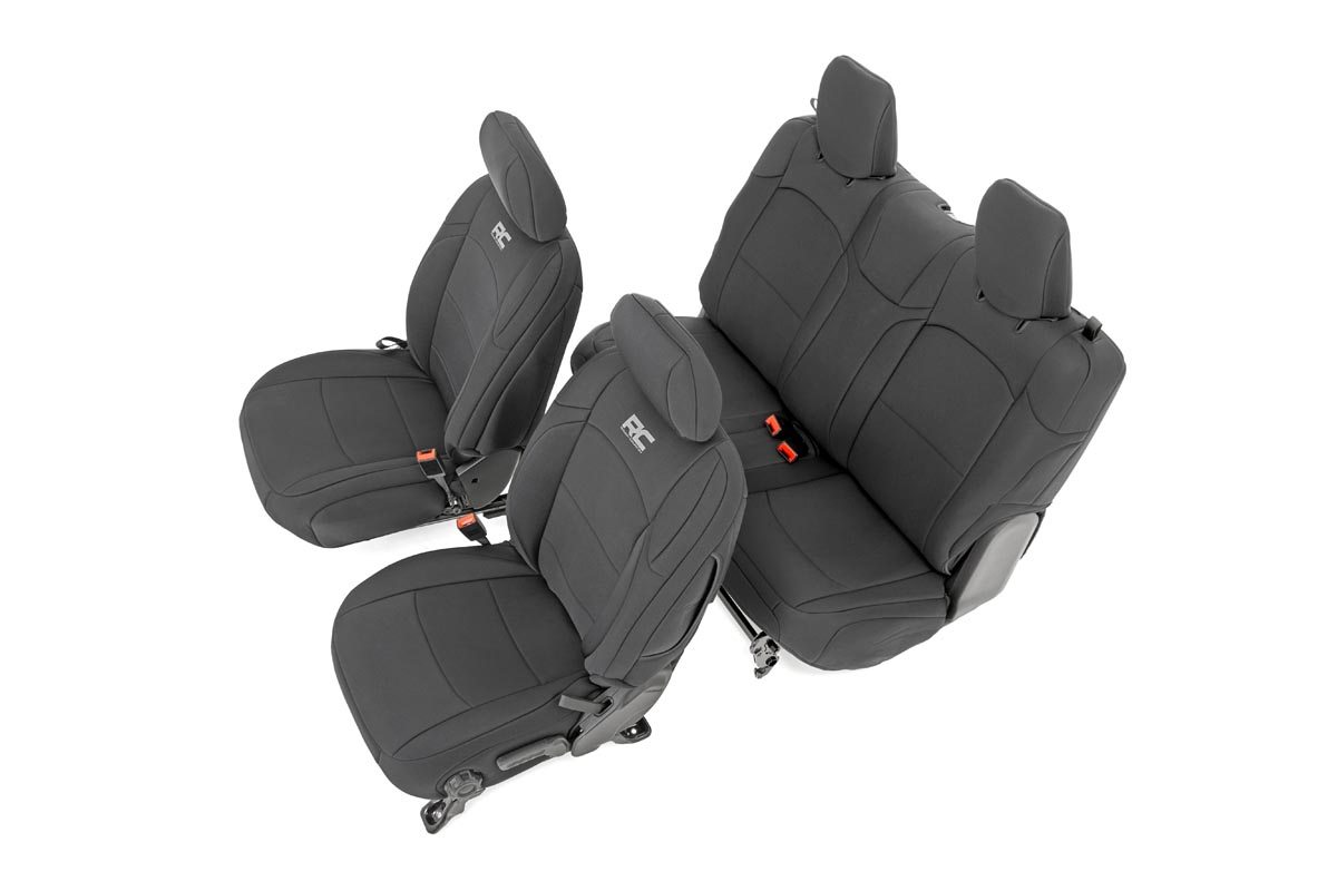 Jeep Neoprene Seat Cover Set Black For Jeep JL Unlimited 2 Door 20182019