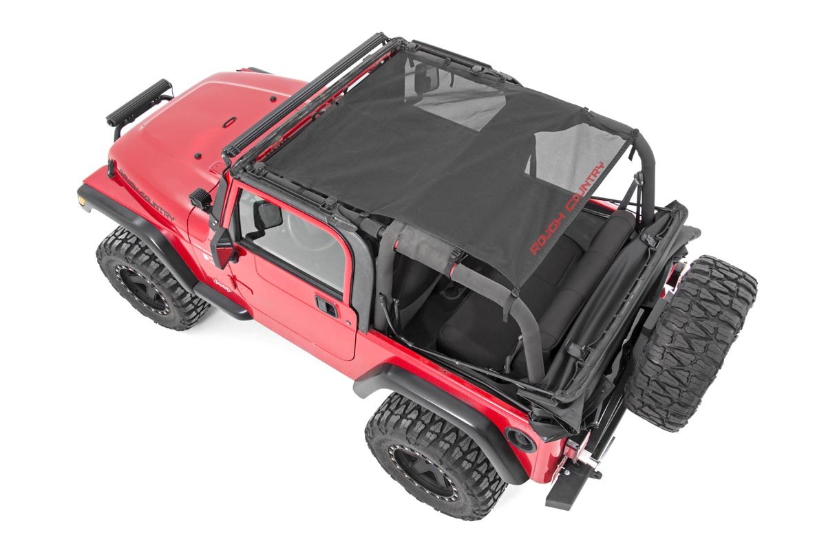 Rough Country Mesh Bikini Top Plus Black 1992-1995 Jeep Wrangler YJ ...