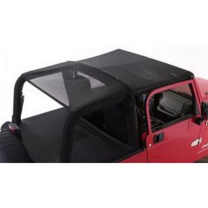 Rampage Safari Combo Brief Top for Jeep Wrangler TJ 1997-2006 (Black Mesh)