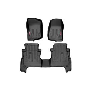 Front & Rear Heavy Duty Fitted Floor Mats for 20-22 Jeep Gladiator JT with Lockable Under Seat Storage