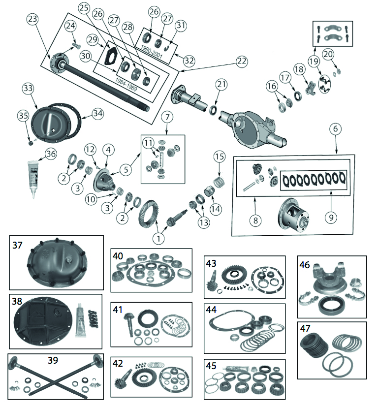 Diagram Dana 35 Rear Axle - Cheeroke XJ