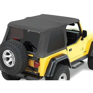 Trektop NX Replace-a-top Soft Top in Black Denimfor 97-06 Jeep Wrangler TJ with Trektop NX