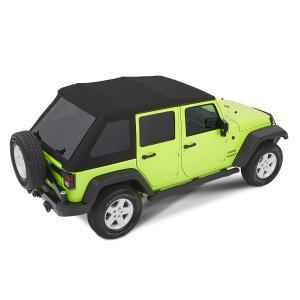 Trektop NX Glide Soft Top in Black Diamondfor 07-18 Jeep Wrangler JK 4 Door