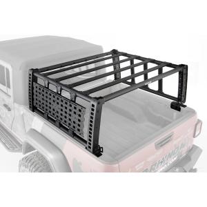 Factory Bed or Bed Rail Mount; Textured Powder Coated; Black; Mild Steel; Without Toolbox Mount Kit; Non-Adjustable Rack