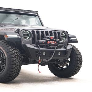 Front Stubby Bumper in black for 18-23 Jeep Wrangler JL and Gladiator JT