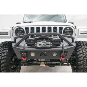 Front Stubby Bumper with Pre-Runner Guard in bare steel for 18-23 Jeep Wrangler JL and Gladiator JT