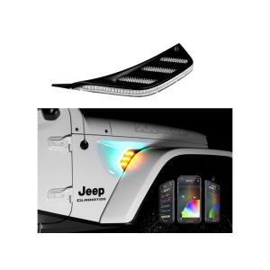 Fender Vent Light For Jeep RGB+Amber Chrome Smartphone App