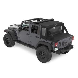 Halftop Black Twill Fabric Without Door Surrounds, With Rear Windows Without Sunroof for Jeep JK 2007-2018