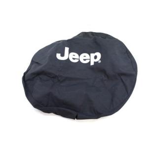 Jeep Logo Tire Covers in Black Denim with White Jeep Logo
