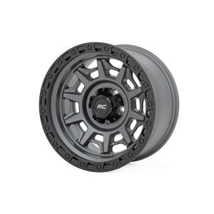 Rough Country 85 Series Wheel Simulated Beadlock Gunmetal Gray, Black 17×9 5×4.5 -12mm