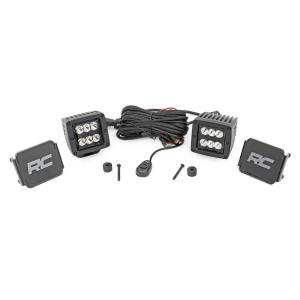 2 LED Cube Easy Mount Kit Black Series No DRL for Jeep JT,JL 2018-2023