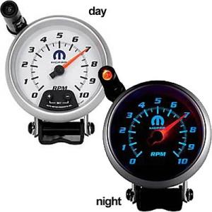 Tachometer Pedestal Mount with Shift Light Full Sweep Electronic 3 3/8″ White Dial 0-10,000 RPM – Mopar