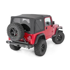 Rough Country RC85350.35 Replacement Soft Top for 1997-2006 Jeep Wrangler TJ – Half Steel Doors