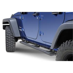 Retractable Side Bar/Rocker Guard in Textured Black Powder Coat for Jeep Wrangler Unlimited JK 2007-2018 4 Door