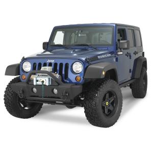 Front Stubby Recovery Bumper in Matte Black for Jeep Wrangler JL, JK & Gladiator JT 2007-UP