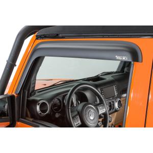 Front Window Visors in Matte Black for Jeep Wrangler JK 2007-2018