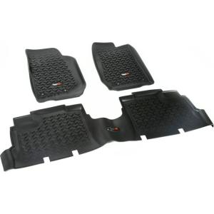 Front & Rear Floor Liner Kit in Black for Jeep Wrangler JK 2007-2018 Unlimited 4-Door