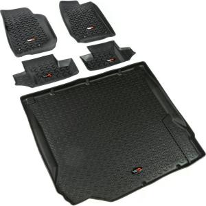 5-Piece Floor Liner Kit in Black for Jeep Wrangler JK 2007-2010 2-Door