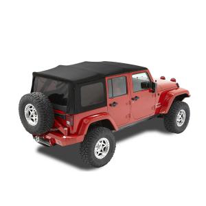 Twill Replace-a-top Soft Top with Tinted Windows without Doors in Black for 10-18 Jeep Wrangler Unlimited JK 4 Door