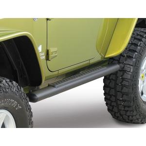 Tubular Side Steps in Satin Black for Jeep Wrangler JK 2007-2018 2 Door