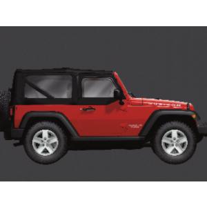 Complete Cable Style Sunrider Twill Soft Top in Black for 07-18 Jeep Wrangler JK 2 Door