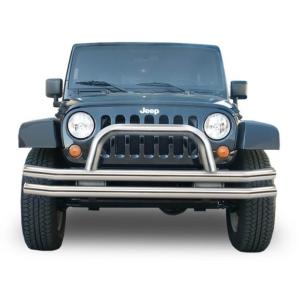Front Double Tube Bumper with Hoop for Jeep Wrangler JL, JK & Gladiator JT 2007-UP
