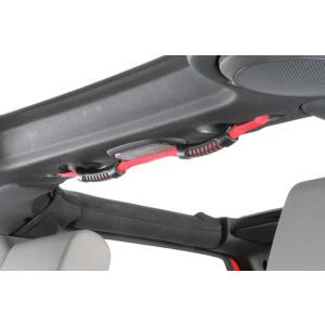 Center Roll Bar Dual Grab Handle in Red for Jeep Wrangler JK 2007-2018