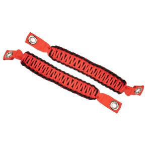 Sound Bar or Pillar Paracord Grab Handle Pair in Red for Jeep Wrangler JK 2007-2018