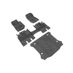 Floor Liner Slush Mat with Tire Tread Pattern Kit for Jeep Wrangler Unlimited JK 2014-2018