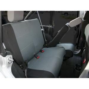 Polycanvas Rear Seat Covers in Black & Gray for 07-12 Jeep Wrangler Unlimited JK 4 Door