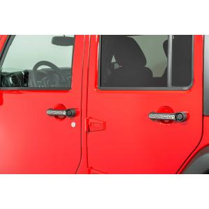 Elite Door Handle Inserts in Brushed with Black Inlay for Jeep Wrangler JK 2007-2018 4-Door
