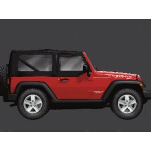 Complete Cable Style Sunrider Twill Soft Top with Spring Lift Assist in Black for 07-18 Jeep Wrangler Unlimited JK 4 Door