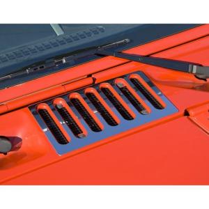 Hood Vent Cover in Stainless Steel for Jeep Wrangler JK 2007-2018
