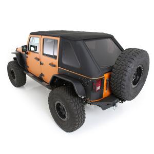 Complete Bowless Combo Soft Top Kit with Twill Prot3K Material for 07-18 Jeep Wrangler JK Unlimited 4-Door