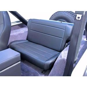 Fold & Tumble Vinyl Rear Seat in Black Vinyl for Jeep CJ & YJ 1976-1995