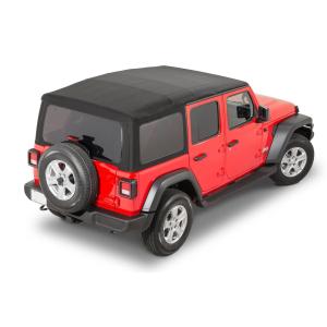 Twill Soft Top Kit in Black with Tinted Windows for Jeep Wrangler JL Unlimited 2018-2024