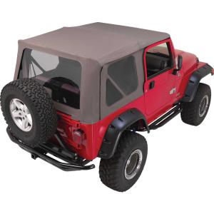 Complete Soft Top Kit with Clear Windows for Jeep Wrangler TJ 1997-2006 with Full Steel Doors