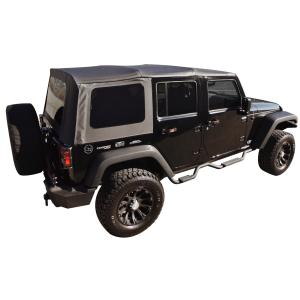 Replacement Soft Top with Tinted Windows in Black Diamond for Jeep Wrangler JK 2007-2009 2 Door