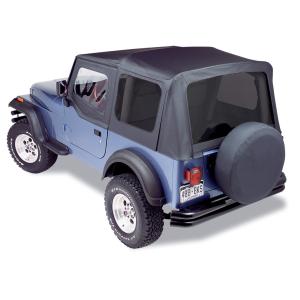 Sailcloth Replace-a-top Soft Top with Half Door Skins and Tinted Windows for Jeep Wrangler YJ 1988-1995