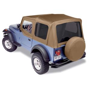 Sailcloth Replace-a-top Soft Top with Half Door Skins and Tinted Windows for Jeep Wrangler YJ 1988-1995