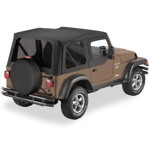 Sailcloth Replace-a-top Soft Top with Half Door Skins and Tinted Windows for Jeep Wrangler TJ 1997-2002