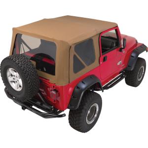 Complete Soft Top Kit with Clear Windows for Jeep Wrangler TJ 1997-2006 with Full Steel Doors