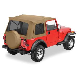 Supertop Soft Top Replacement Fabric Spice with Tinted Windows for Jeep Wrangler YJ 1976-1995 and CJ with Supertop