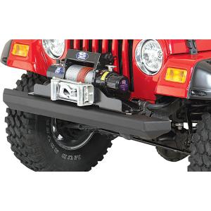 Classic Rock Bumper Front in Textured Black for Jeep Wrangler YJ, TJ 1987-2006 and Unlimited