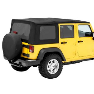 Complete Cable Style Soft Top with Spring Lift Assist for Jeep Wrangler JK 2007-2018 Unlimited