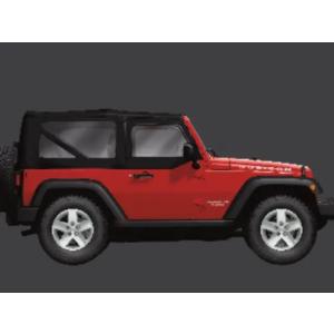 Complete Cable Style Sunrider Twill Soft Top in Black for Jeep Wrangler JK 2007-2018 2 Door