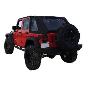 Bowless Soft Top in Black Diamond for Jeep Wrangler JK 2007-2018 4 Door